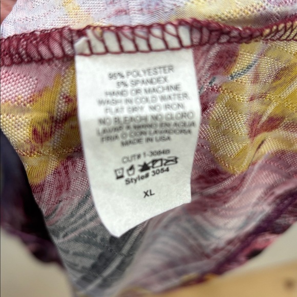 Jostar USA Boho Unique Peacock Stretchy Long Bell Sleeve Colorful Tunic Size XL - Picture 3 of 6